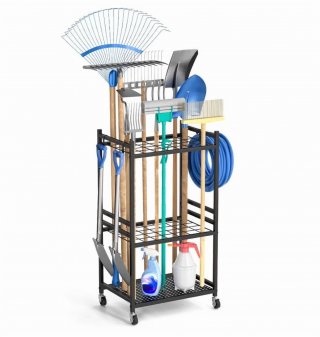 Garden Tool Organizer Rack-Black