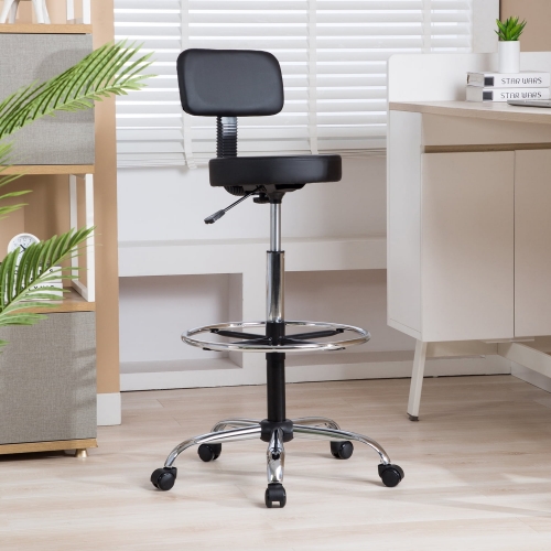 OUTMASTER Drawing Stool, Ergonomic Backrest Detachable With Footrest, Suitable For Studio Use(Black)