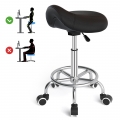 OUTMASTER Saddle Stool Ergonomic,Comfort Strap Wide Thick Seat Cushion for Medical, Home, Office,Black