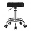 OUTMASTER Rolling Stool, Comfort with Thick Square Seat Cushion for Medical, Home, Office (Black)