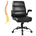 OUTMASTER Big And Tall Chair -Three Section Support,Flip-Up Armrests, Office, Study Applicable.Black