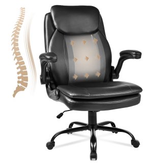 OUTMASTER High Back Office Chair - Ergonomic PU Leather Back and Lumbar Support for Home and Office.