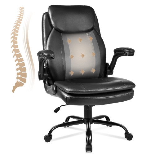 OUTMASTER High Back Office Chair - Ergonomic PU Leather Back and Lumbar Support for Home and Office.
